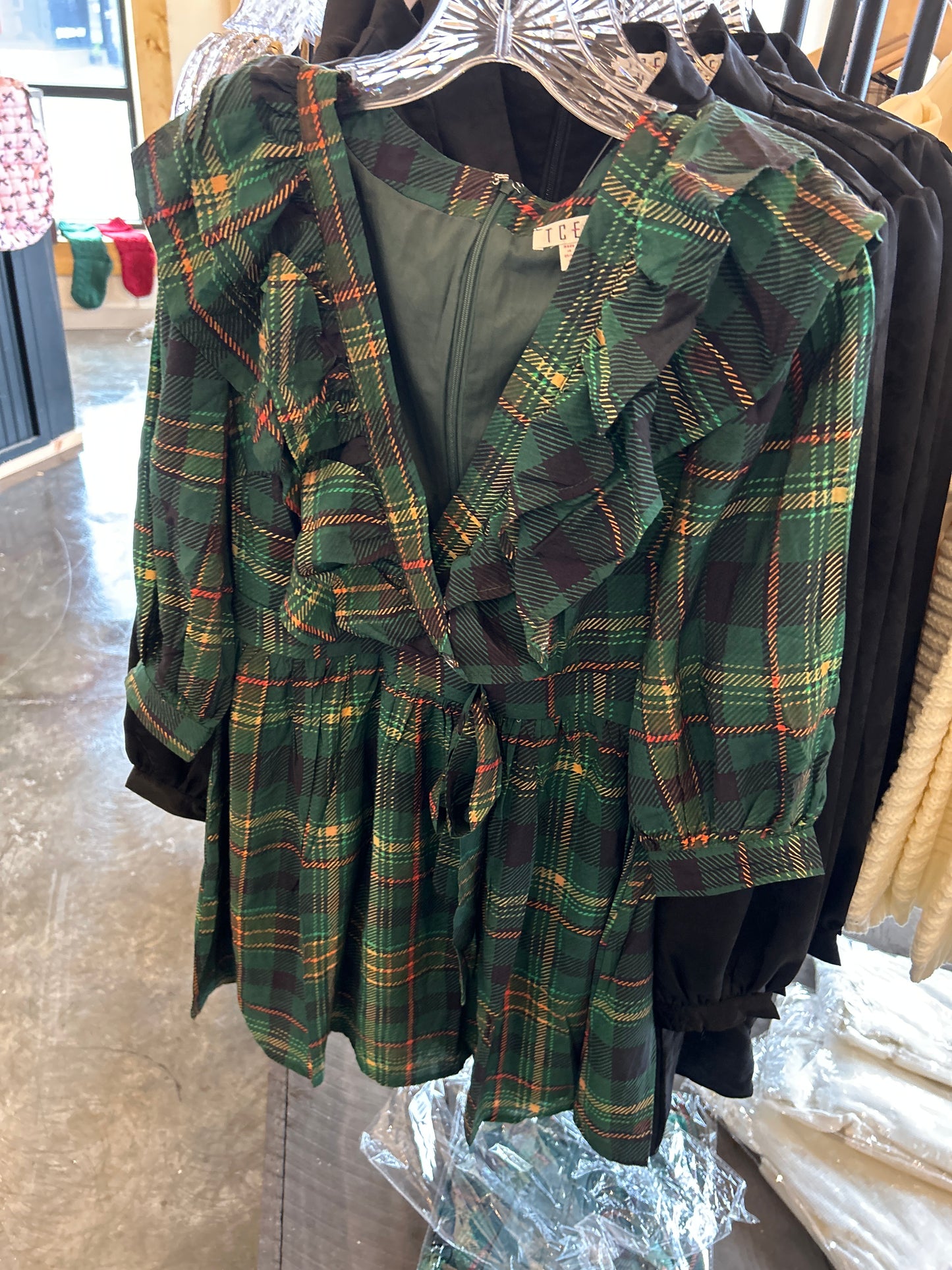 Plaid Green Dress