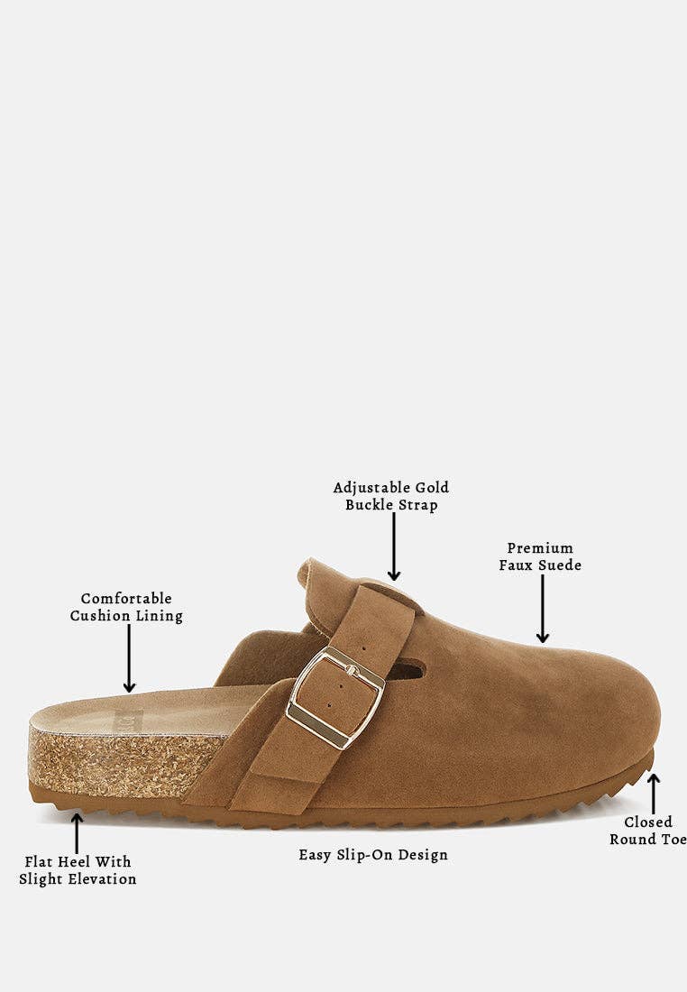 Ratiha Buckle Accent Slip-On Footbed Mules