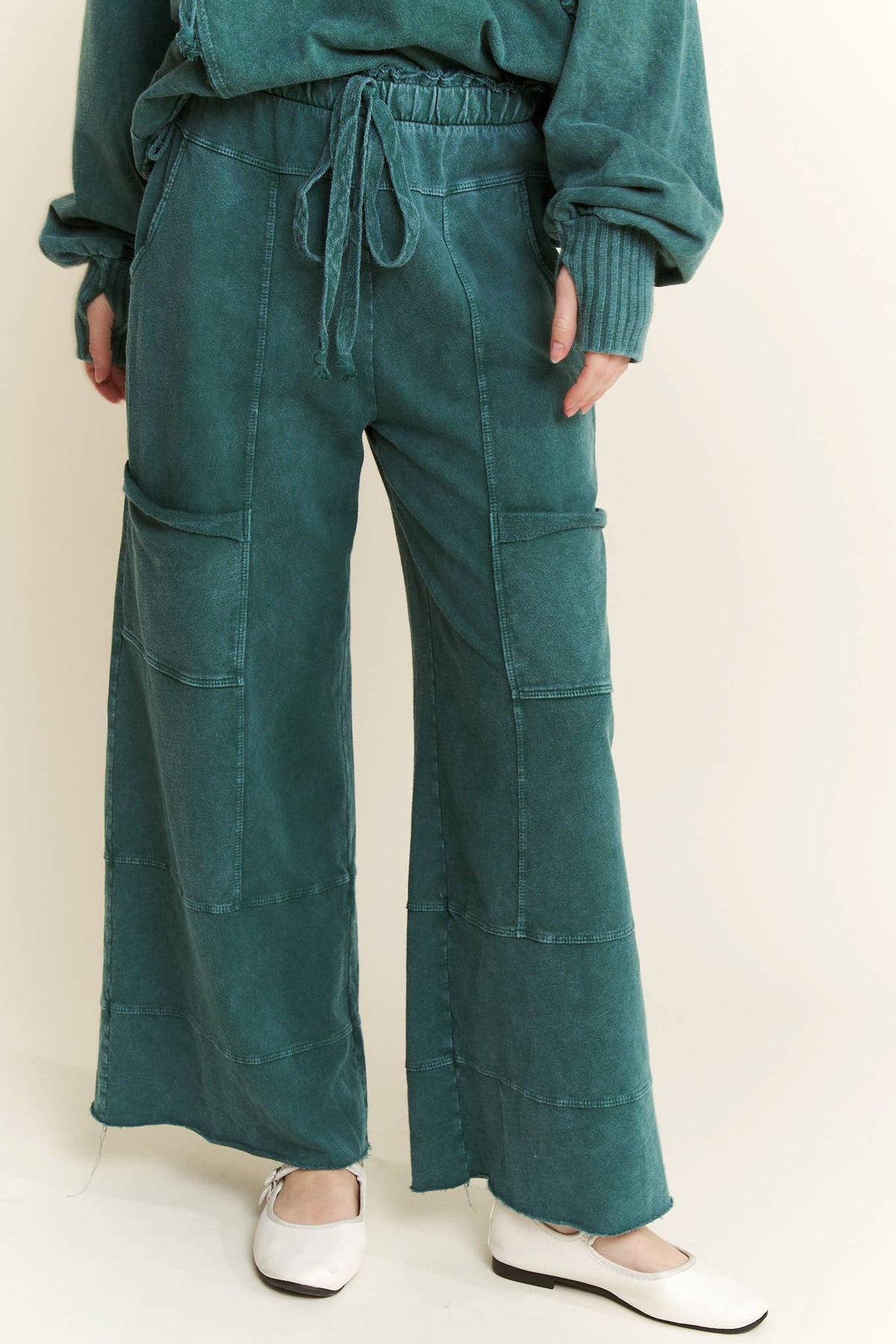 BEST Mineral Wash Wide leg Cropped pants HP5524