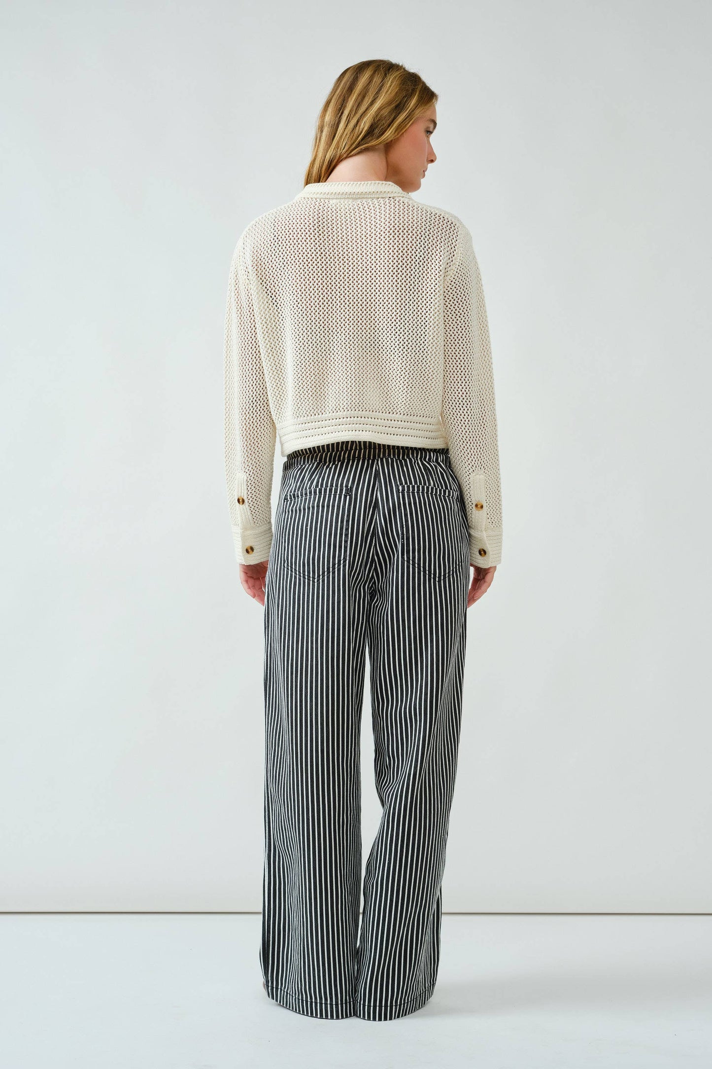 CROCHETED COTTON SWEATER SHIRTS CARDIGAN