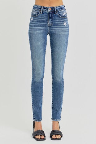 Tummy Control High Rise Ankle Slim Skinny Jeans