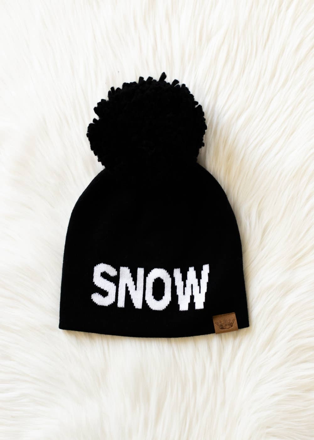 Black Snow Pom Hat