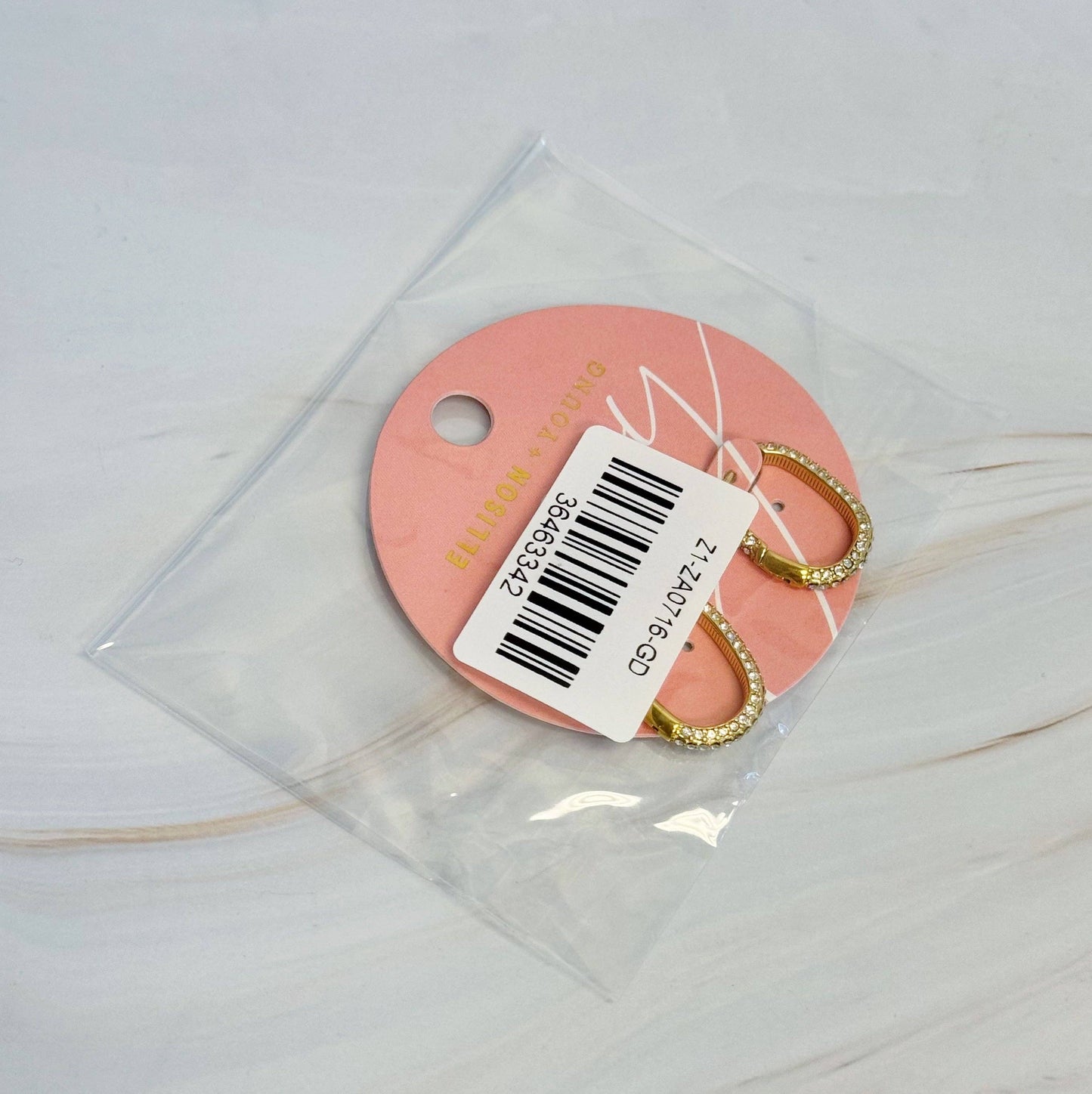 Shine Covered Oval Hoop Earrings