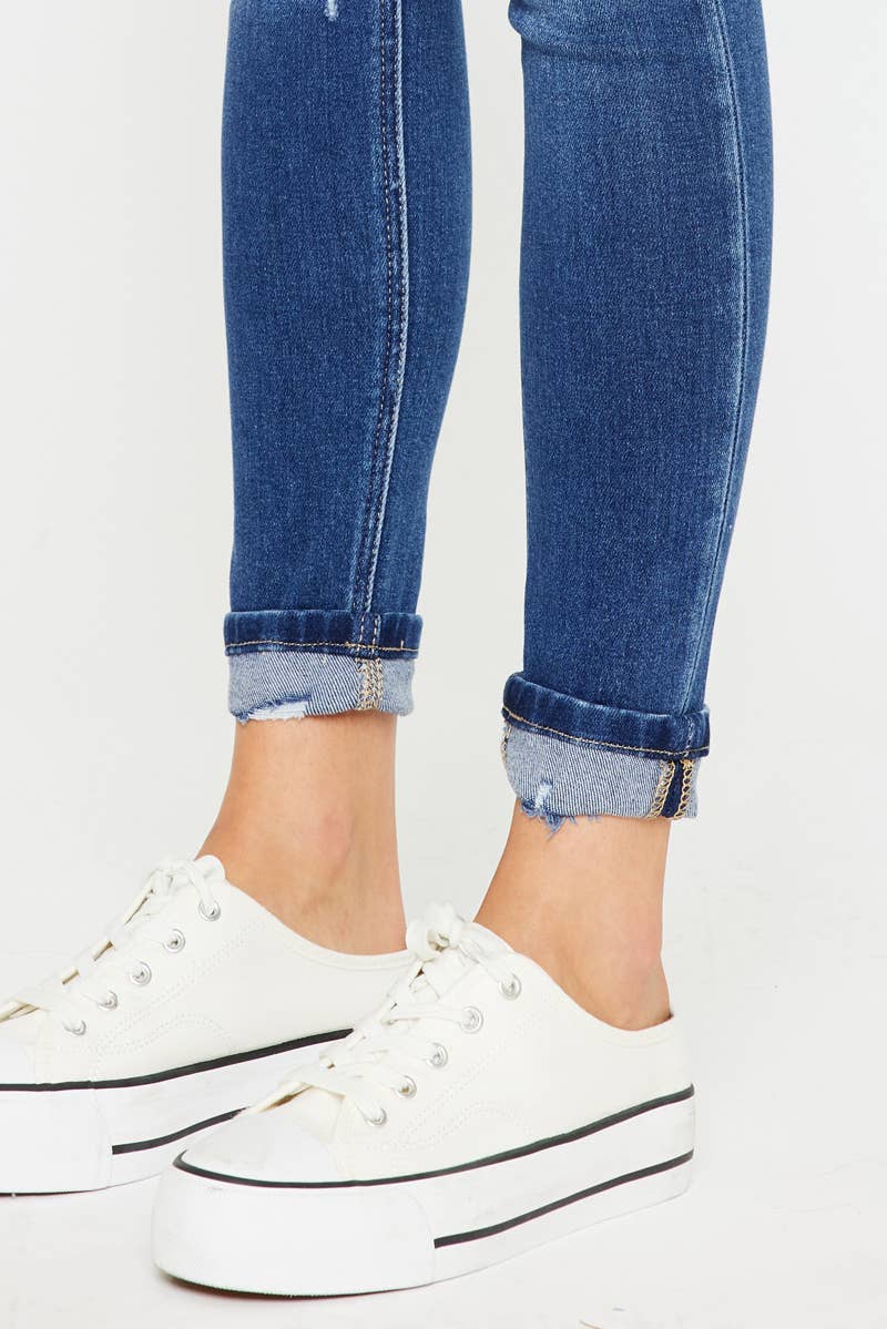 HIGH RISE ANKLE SKINNY JEANS