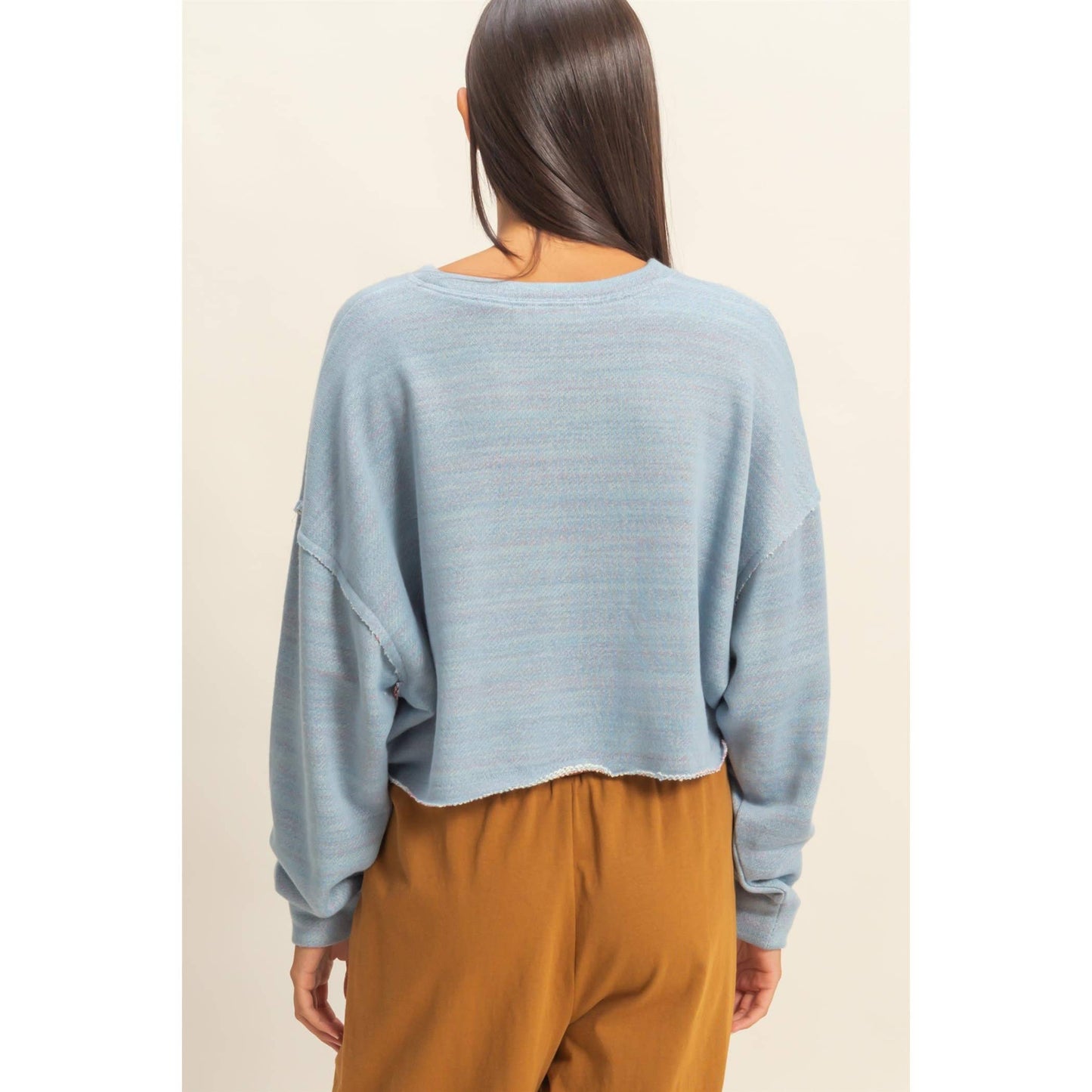 Drop-Shoulder Cropped Top