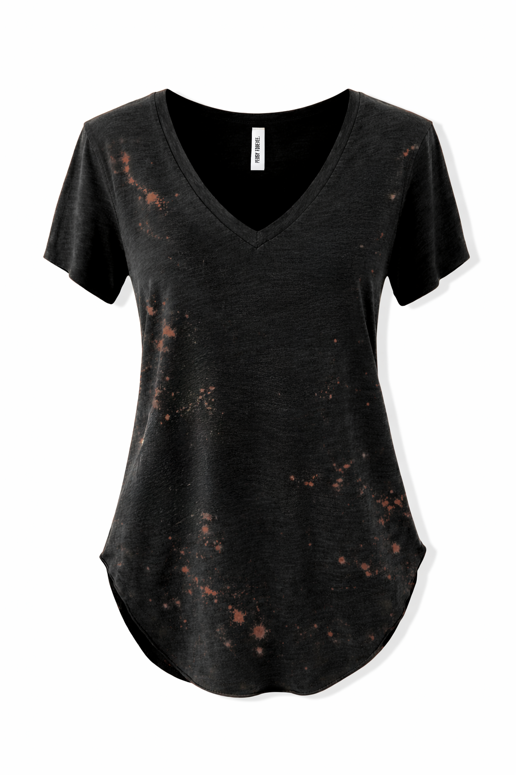 PREMIUM PLUNGE V-NECK BLEACHED OUT SIDE SLIT TOP