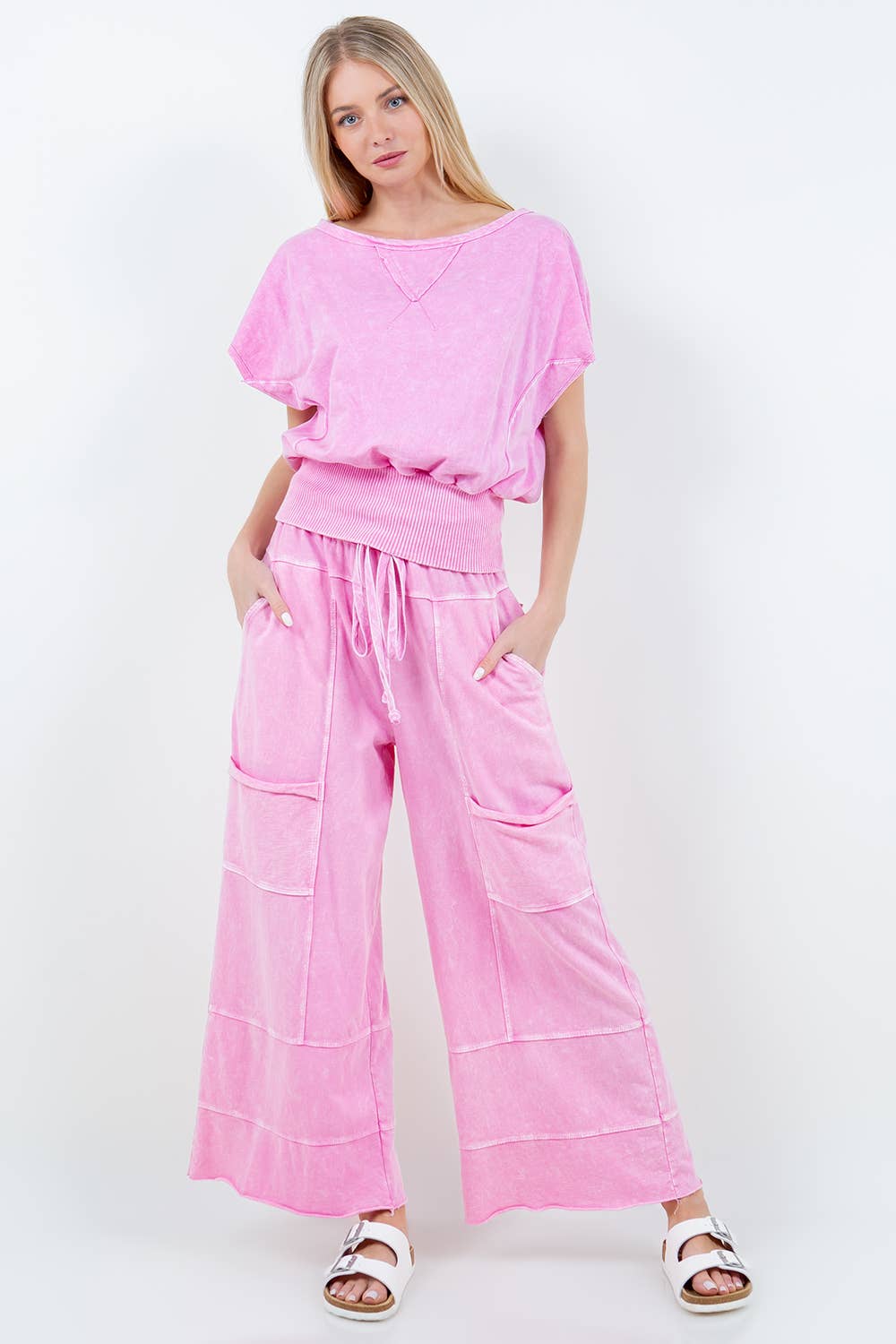 BEST Mineral Wash Wide leg Cropped pants HP5524