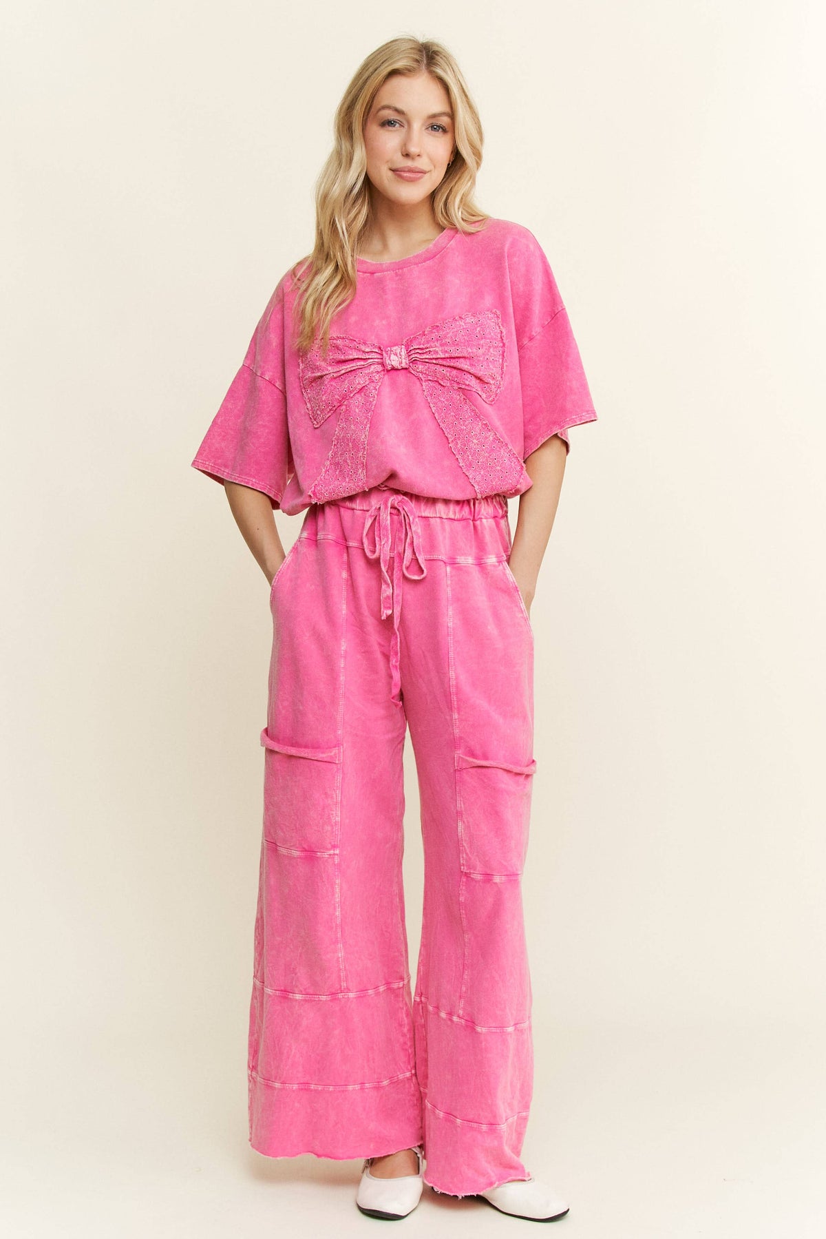 BEST Mineral Wash Wide leg Cropped pants HP5524