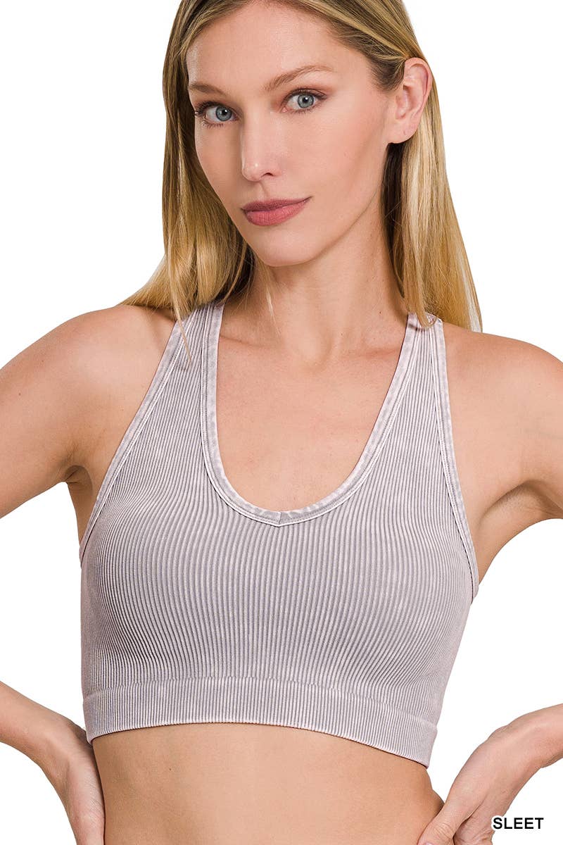 Premium Washed Seamless Rib Crop Tank