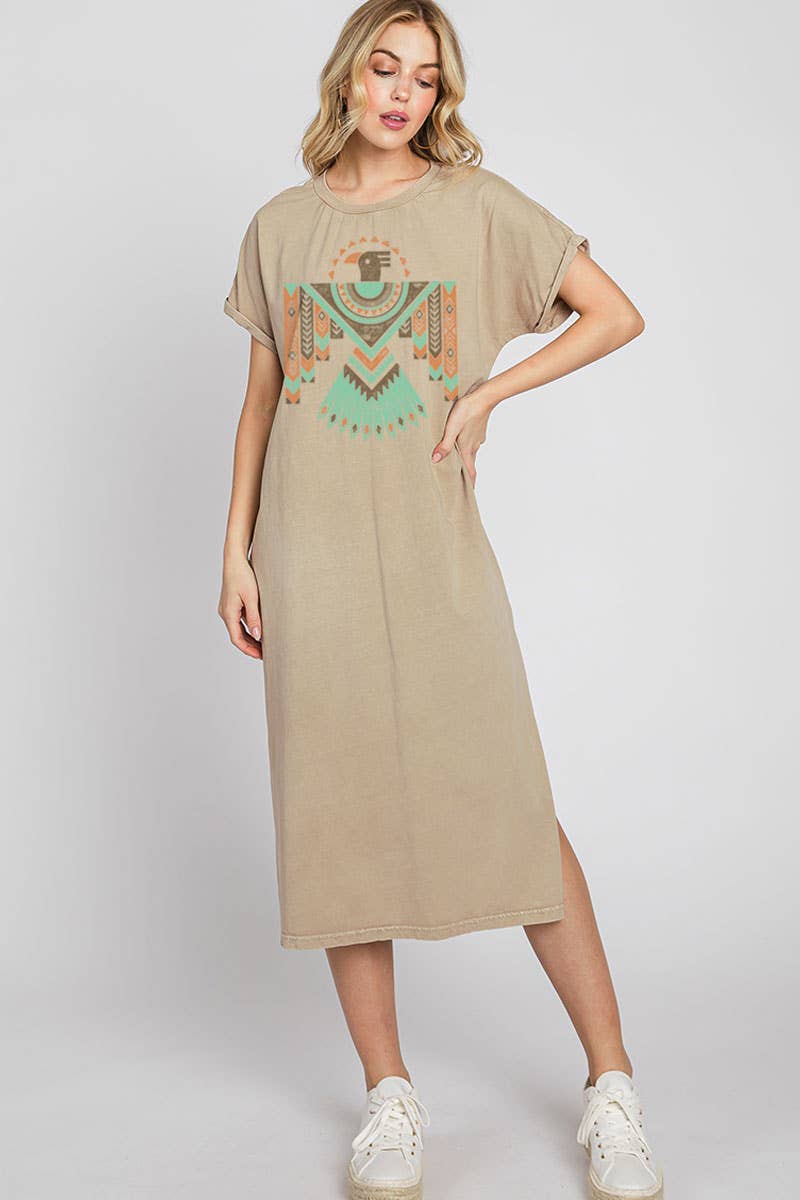AZTEC ROAM MINERAL GRAPHIC DRESS