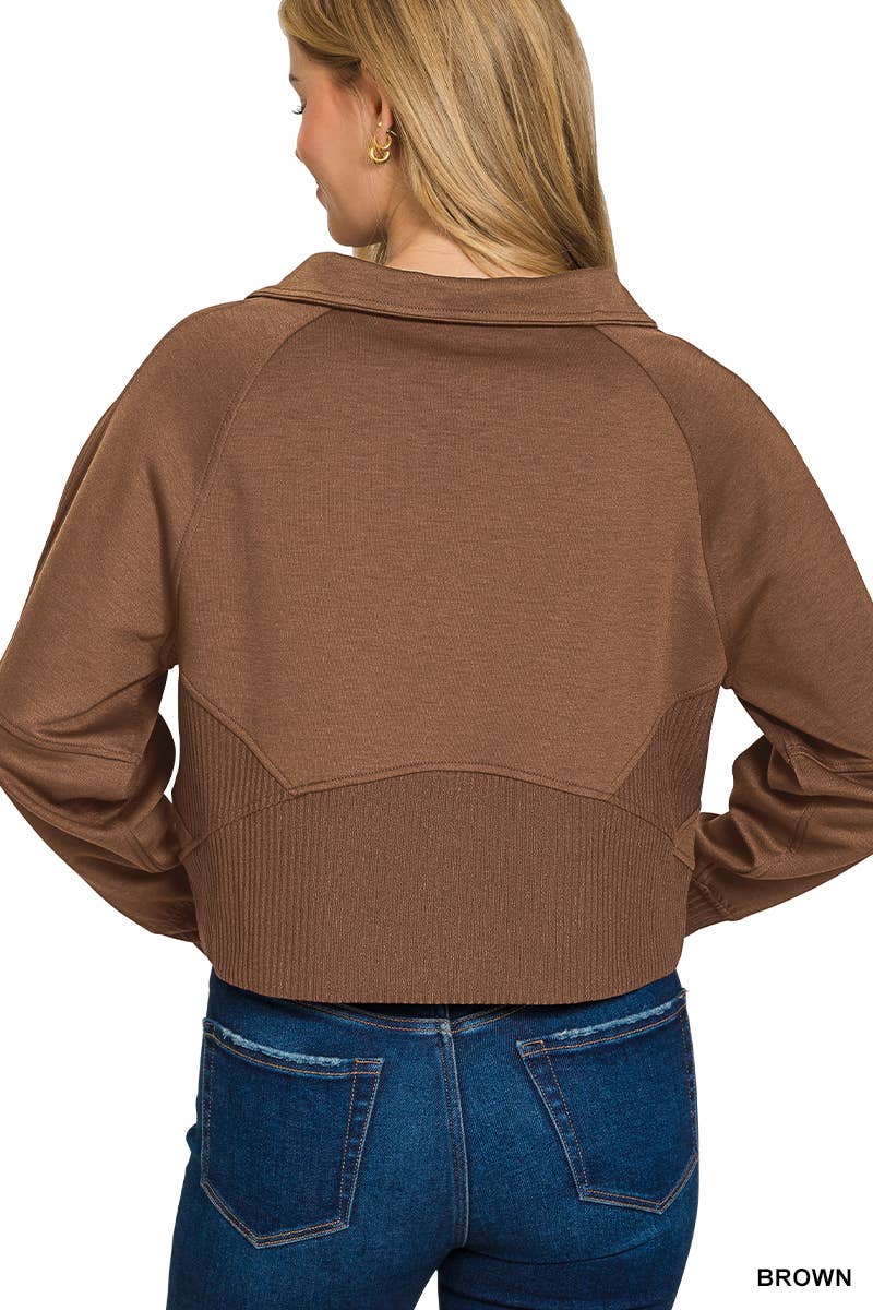 Soft Scuba Full Zip Jacket w/ Pockets SI-26808 Zenana