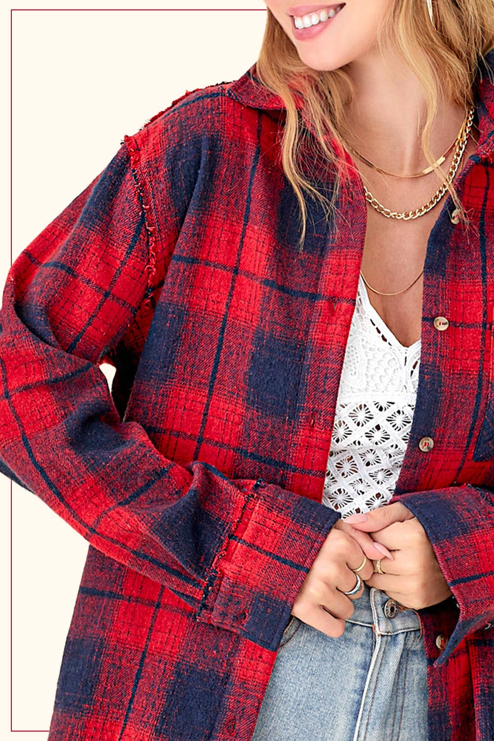 Mineral Washed Button-Down Soft Fabric Plaid Shirts