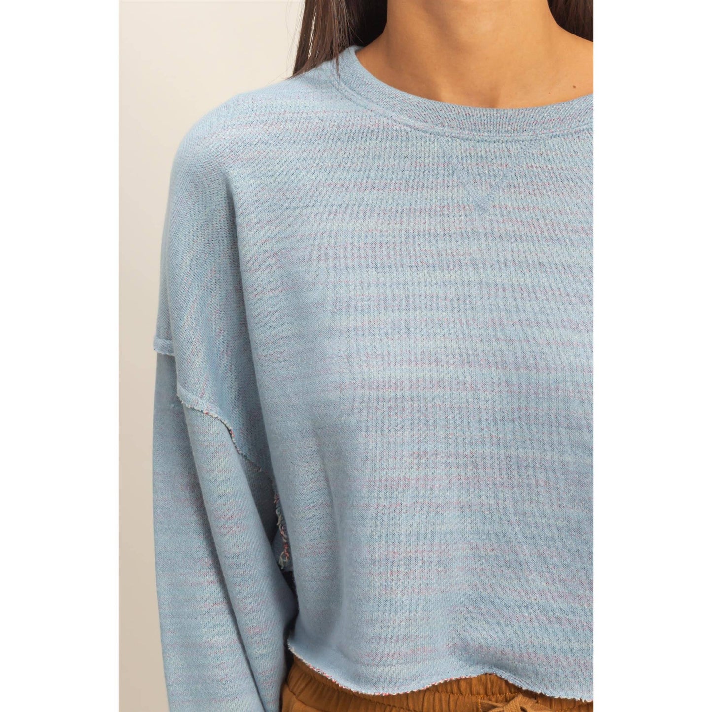 Drop-Shoulder Cropped Top