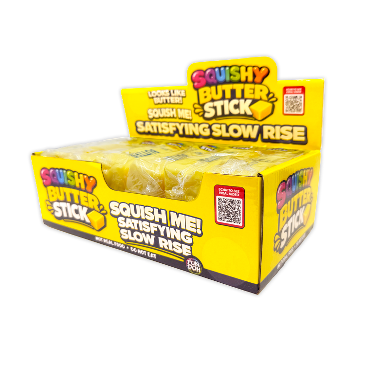 Fun Doh 6" Butter Stick Slow Rise Fidget Toy - 12/Display