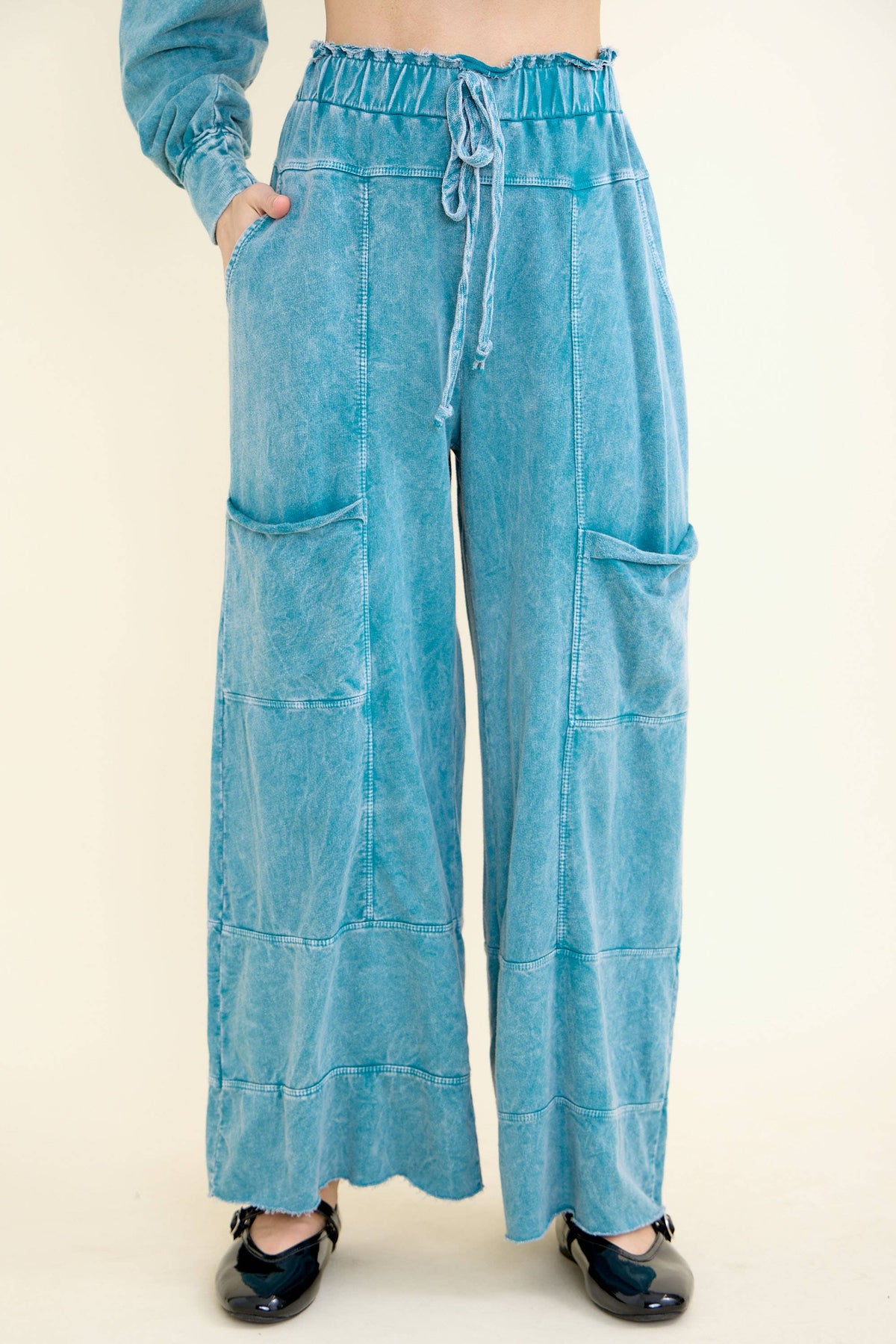 BEST Mineral Wash Wide leg Cropped pants HP5524