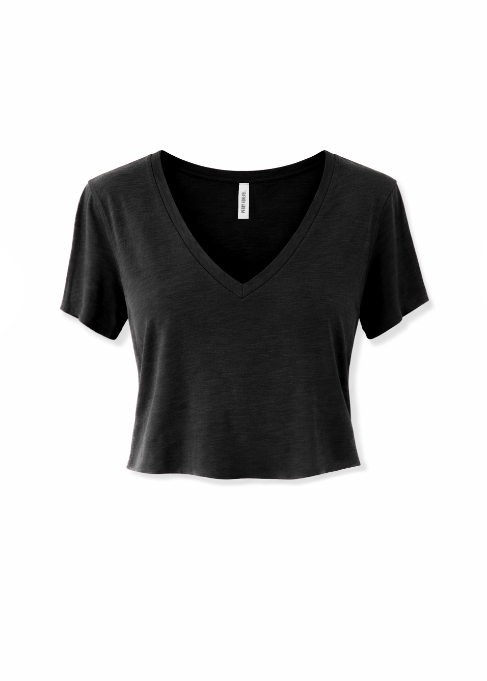 CROPPED PREMIUM PLUNGE V-NECK SIDE SLIT TOP