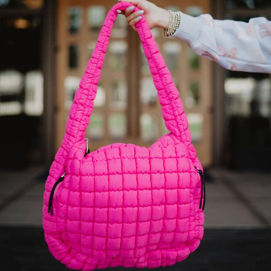 Hot Pink Hobo Tote Bag