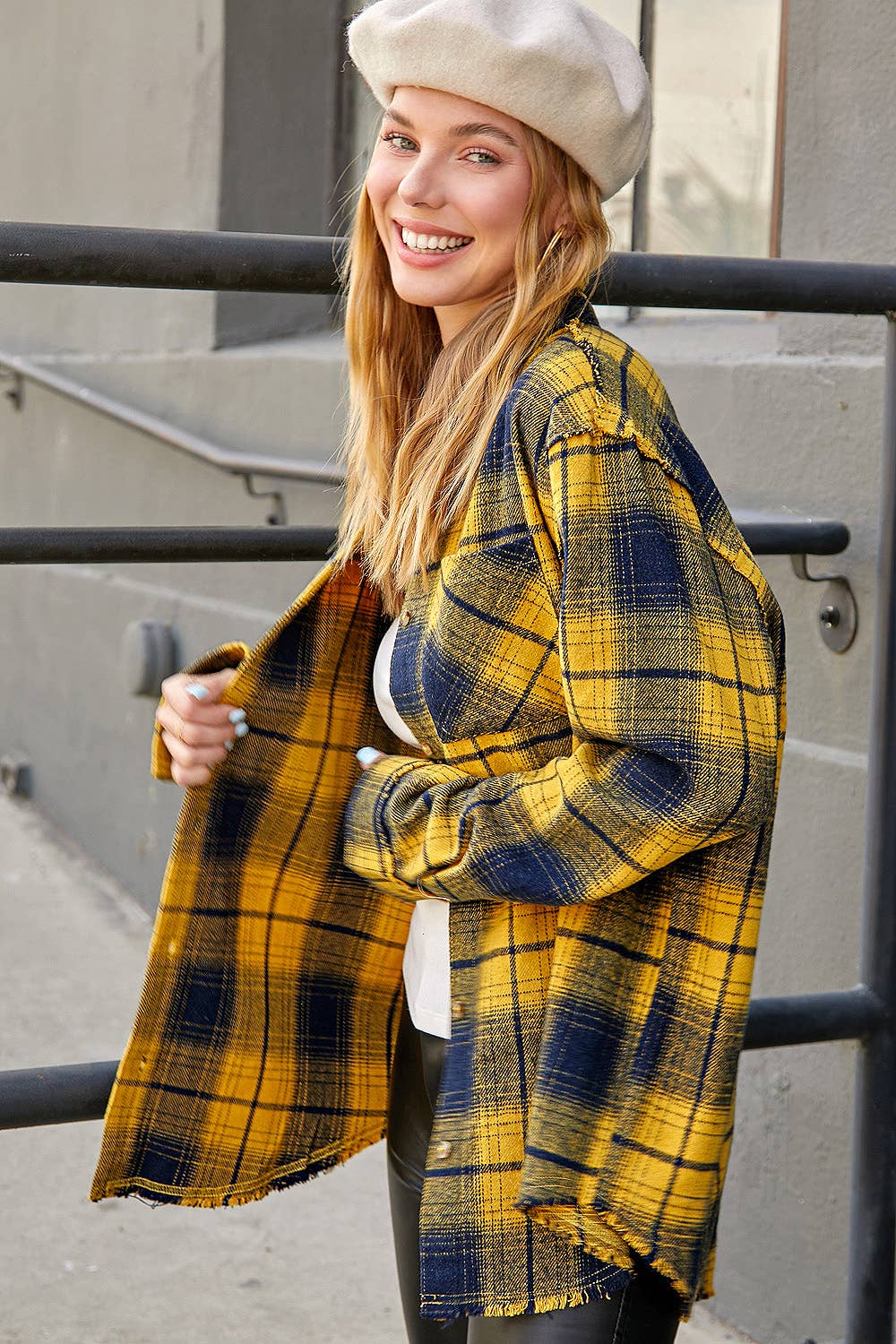 Mineral Washed Button-Down Soft Fabric Plaid Shirts