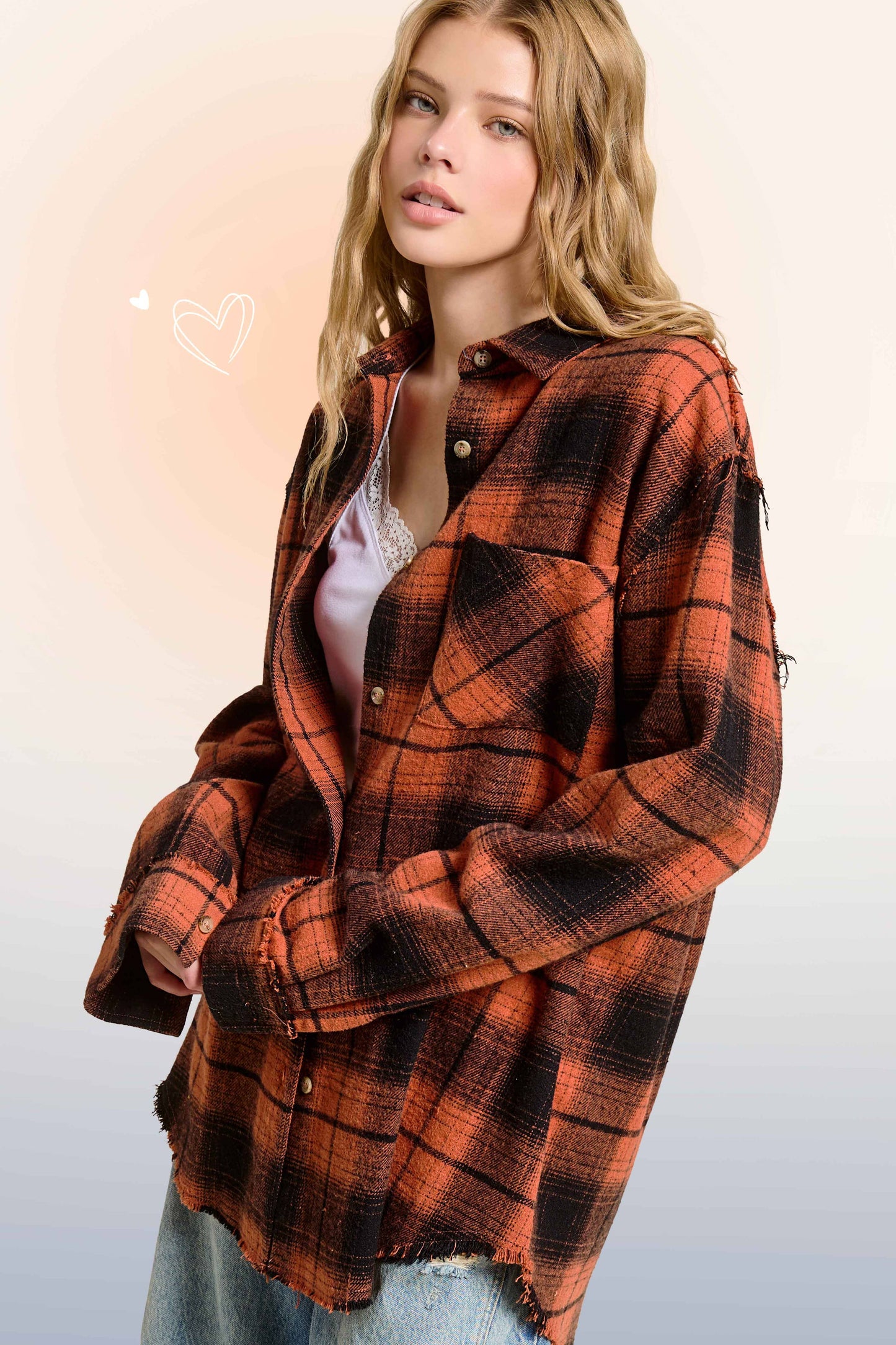 Mineral Washed Button-Down Soft Fabric Plaid Shirts