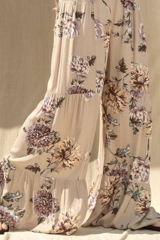 Floral Print Wide Leg Jumpsuit