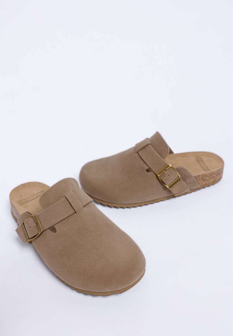 Ratiha Buckle Accent Slip-On Footbed Mules