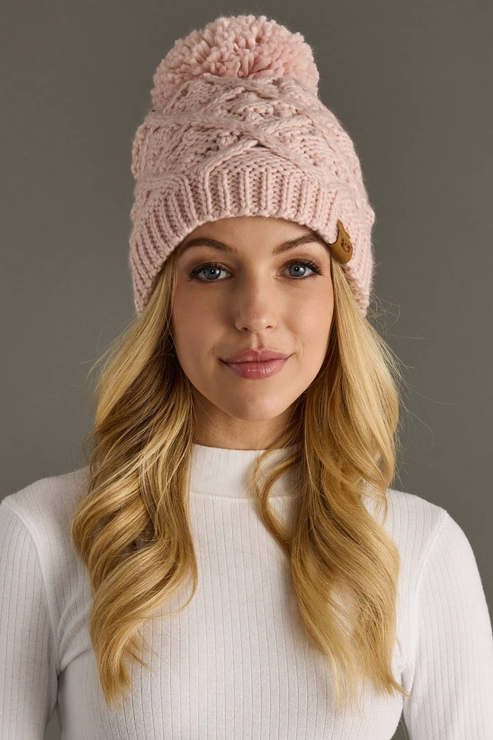 Blush Knit Pom Hat