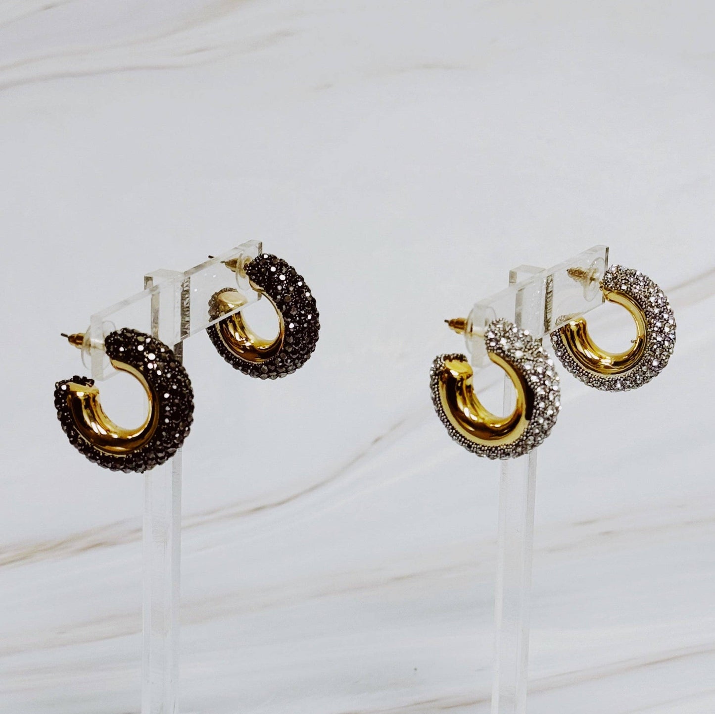 Glam Bling Hoop Earrings