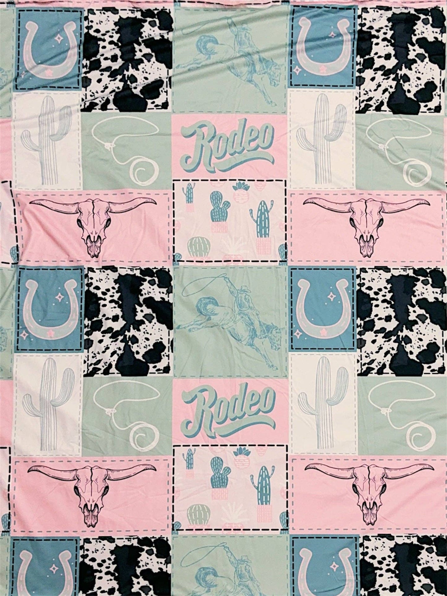 50" x 60" Throw blanket Rodeo western blanket.