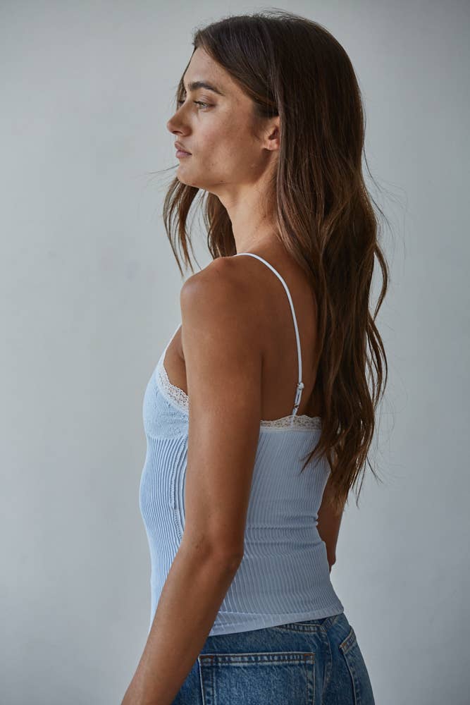 Knit Seamless Ribbed Nylon Spandex Jacquard Top