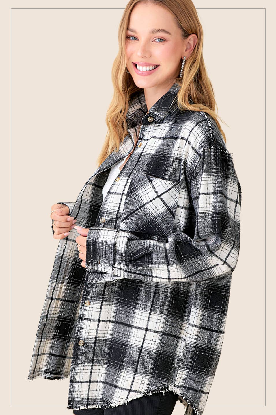 Mineral Washed Button-Down Soft Fabric Plaid Shirts