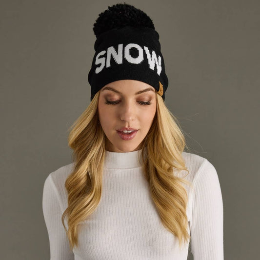 Black Snow Pom Hat