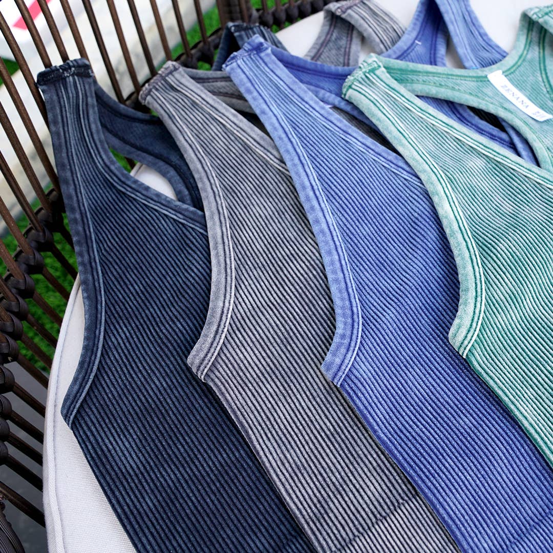 Premium Washed Seamless Rib Crop Tank