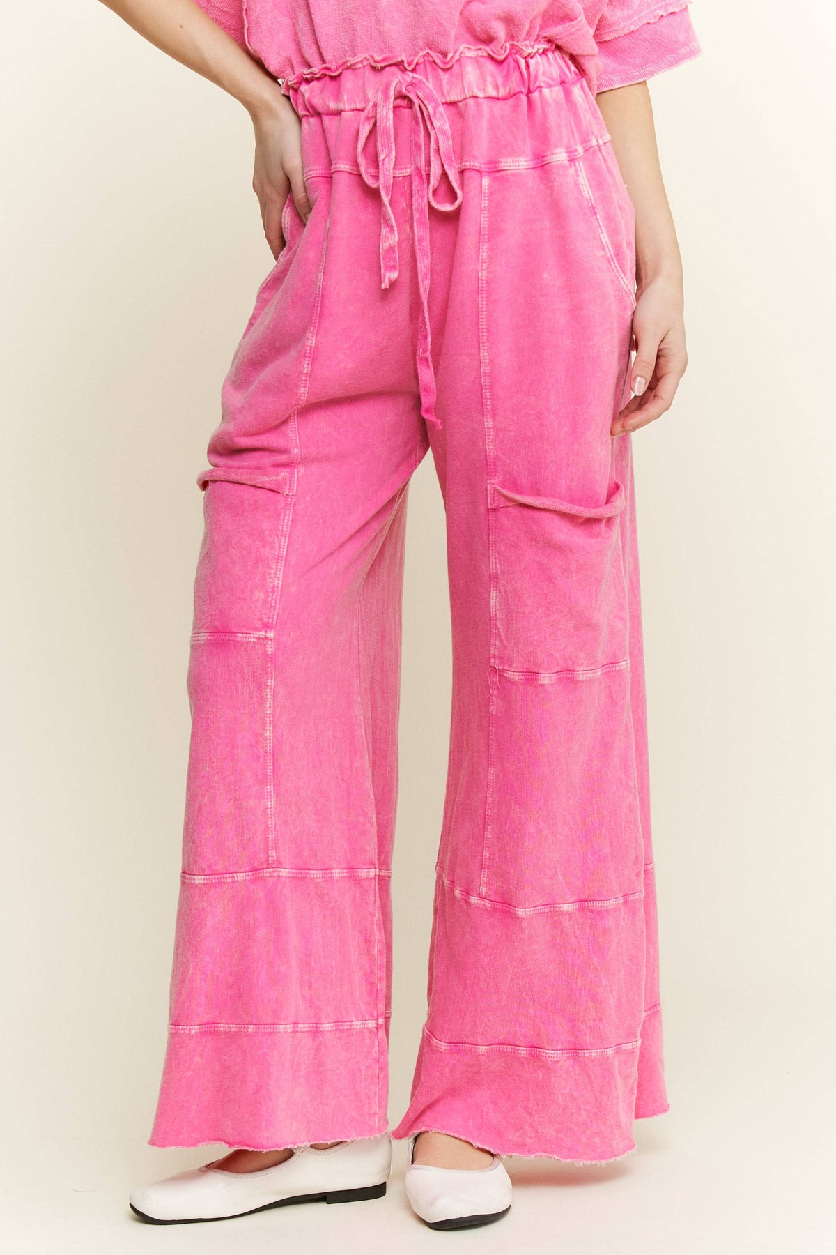 BEST Mineral Wash Wide leg Cropped pants HP5524