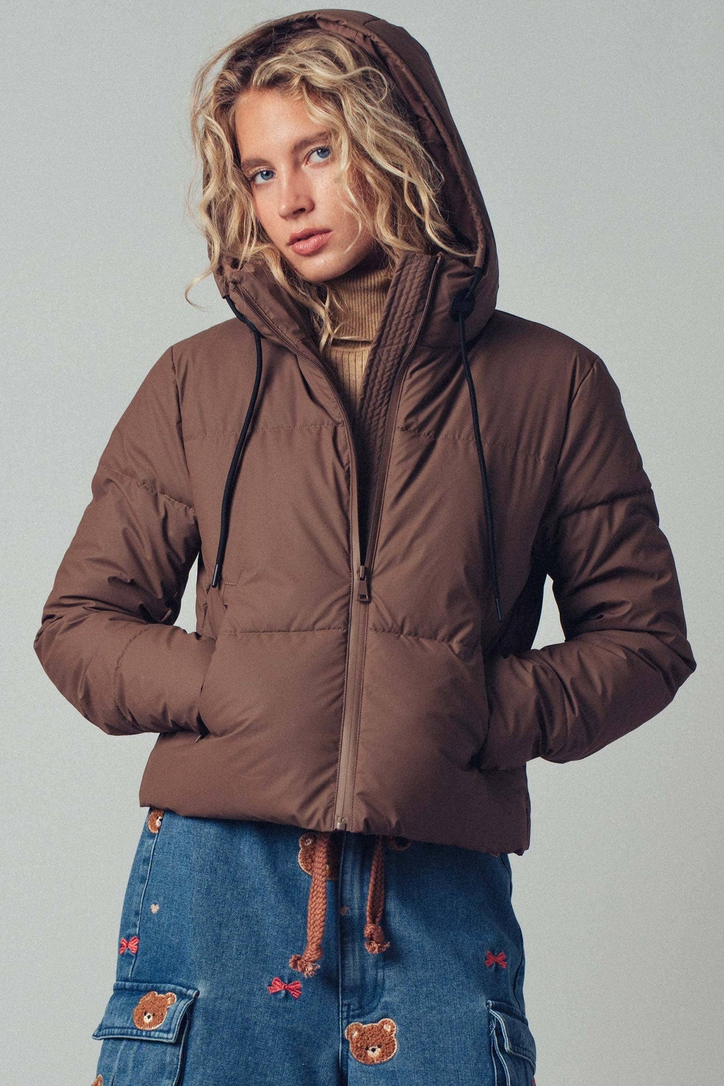 Cozy Drawstring Hooded Puffer Jacket