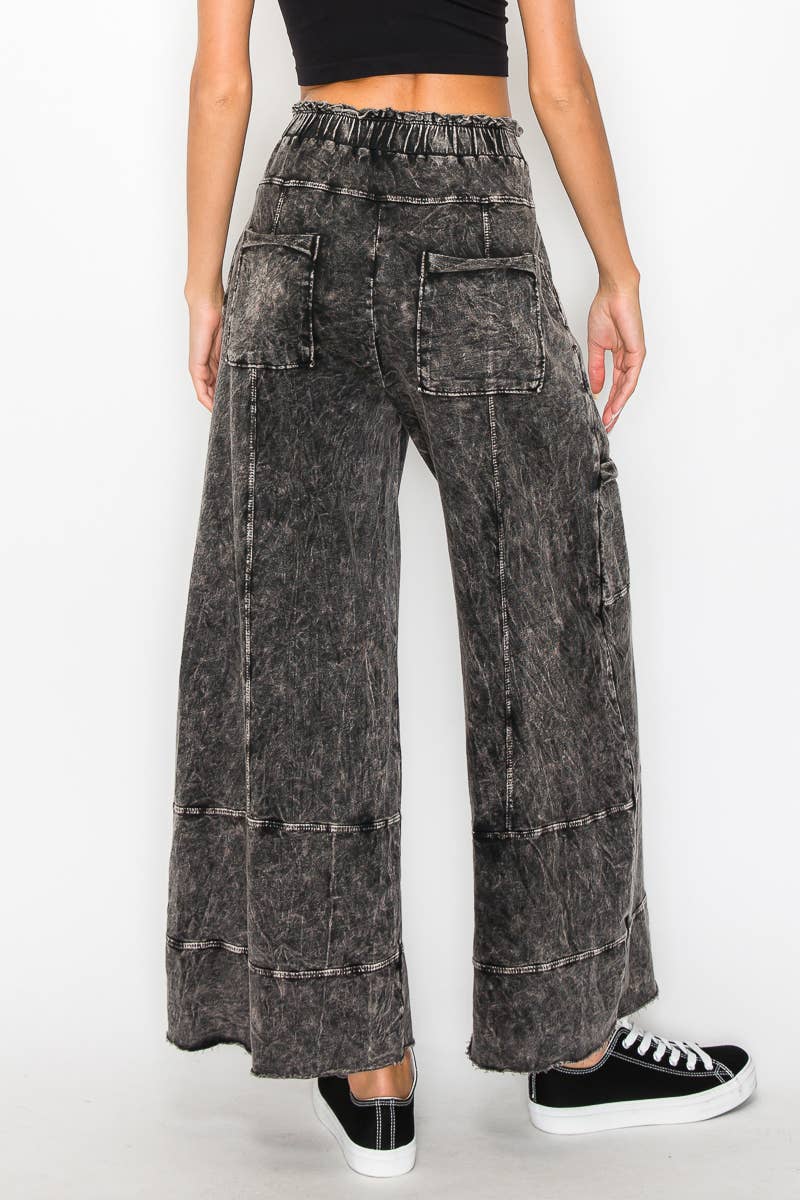 BEST Mineral Wash Wide leg Cropped pants HP5524