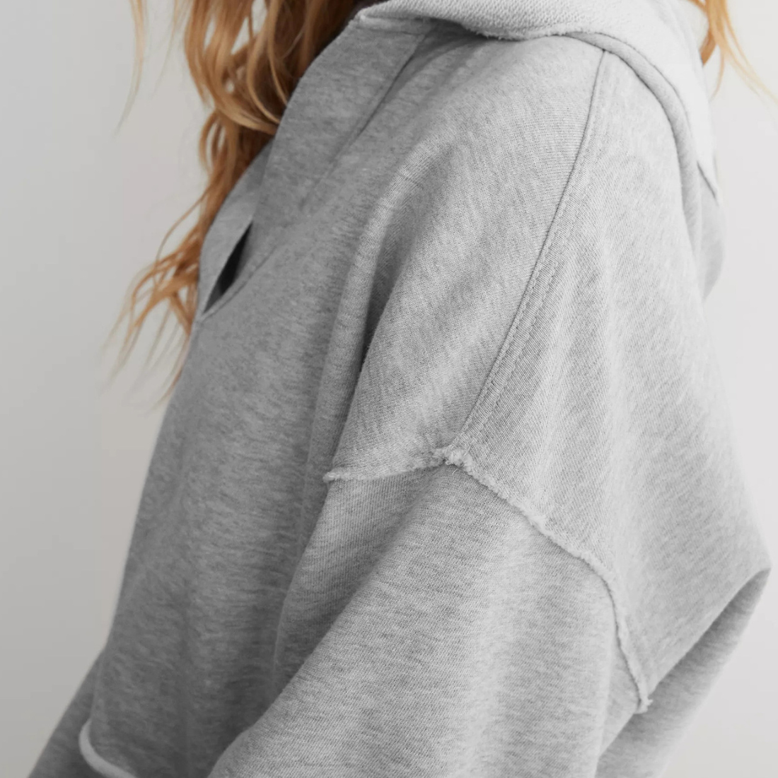 V-neck, pullover, long-sleeved shirt