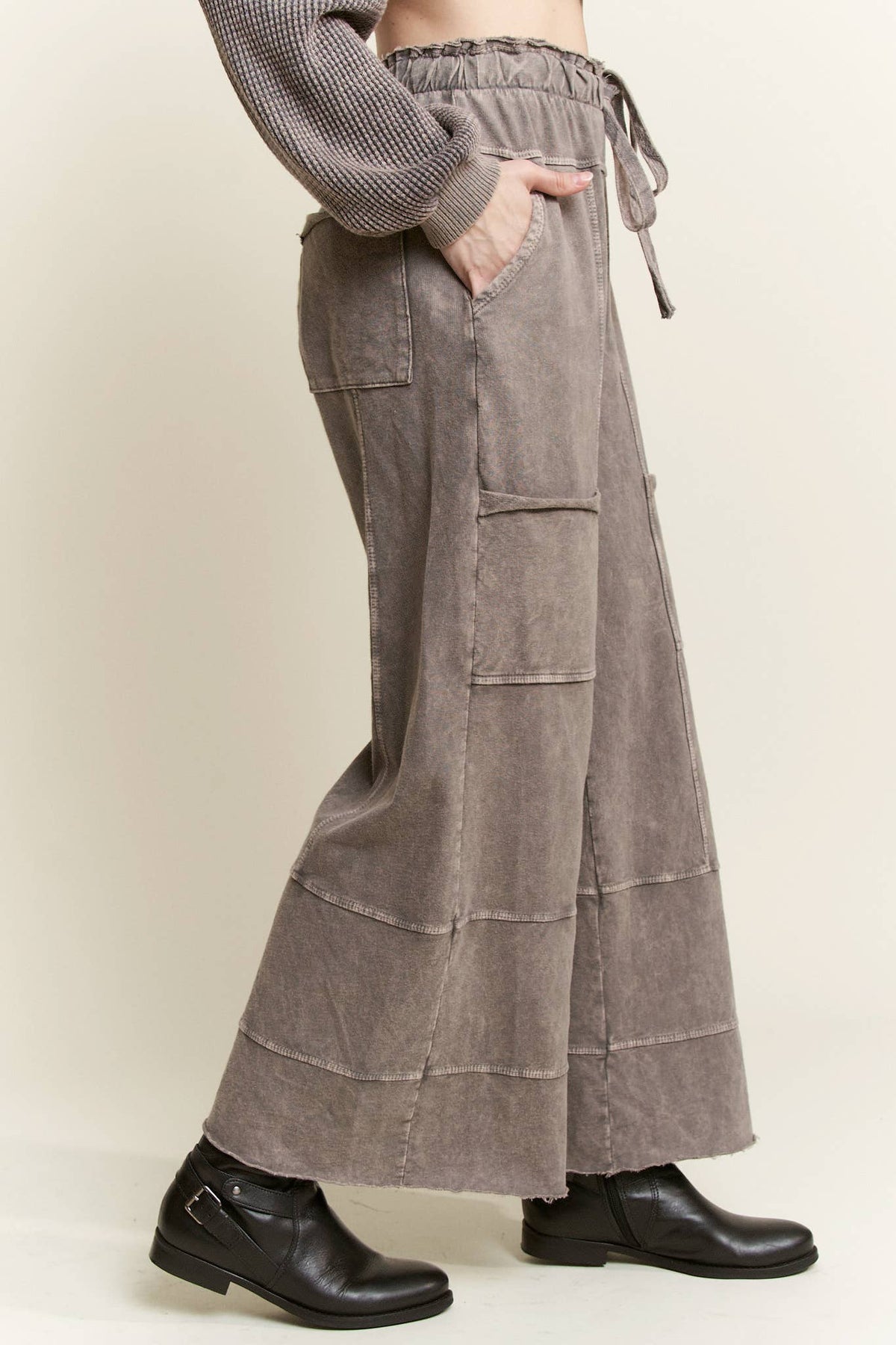 BEST Mineral Wash Wide leg Cropped pants HP5524