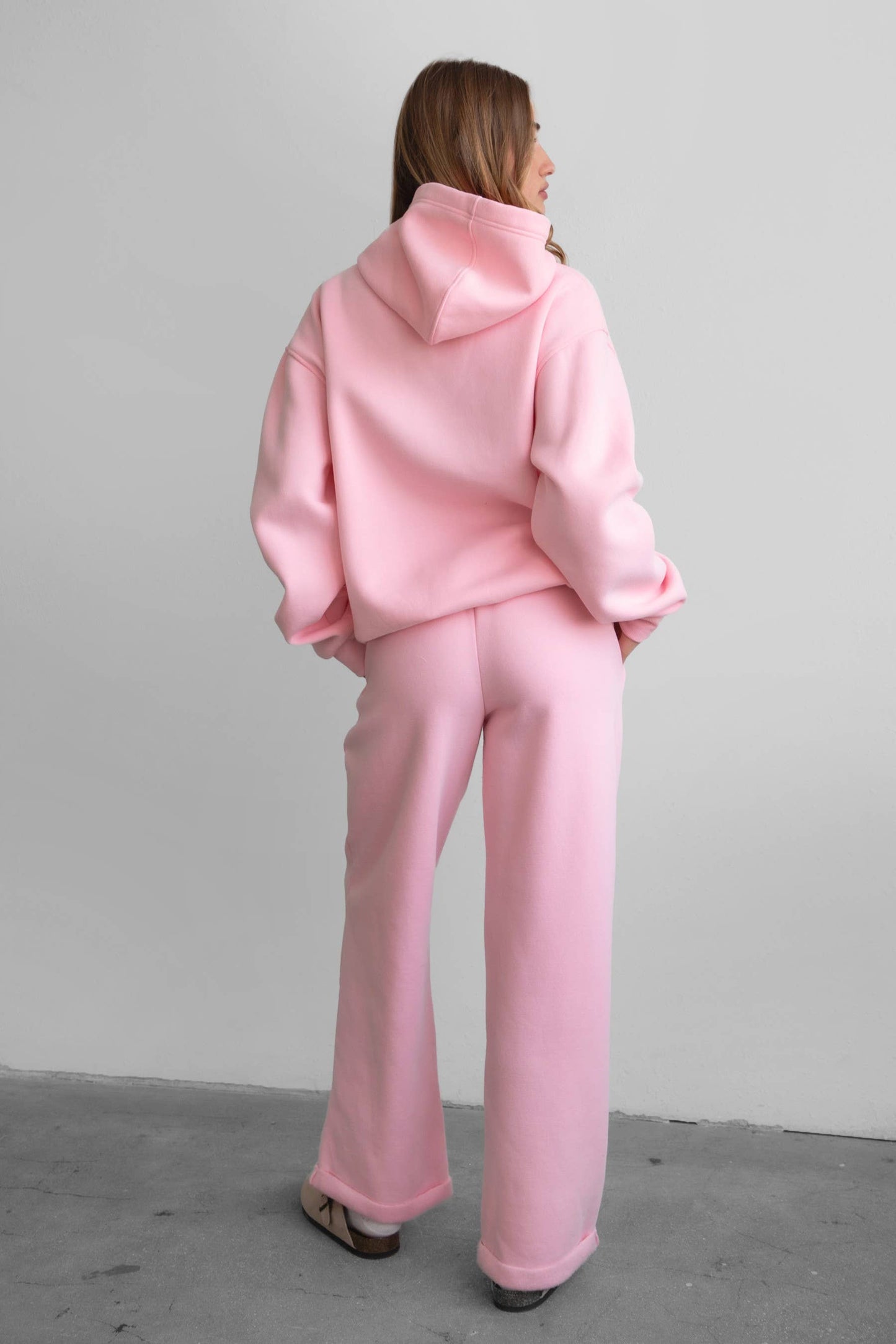 LANI Cloud Fleece Wide Leg Sweatpants Stretch Waist & Pocket