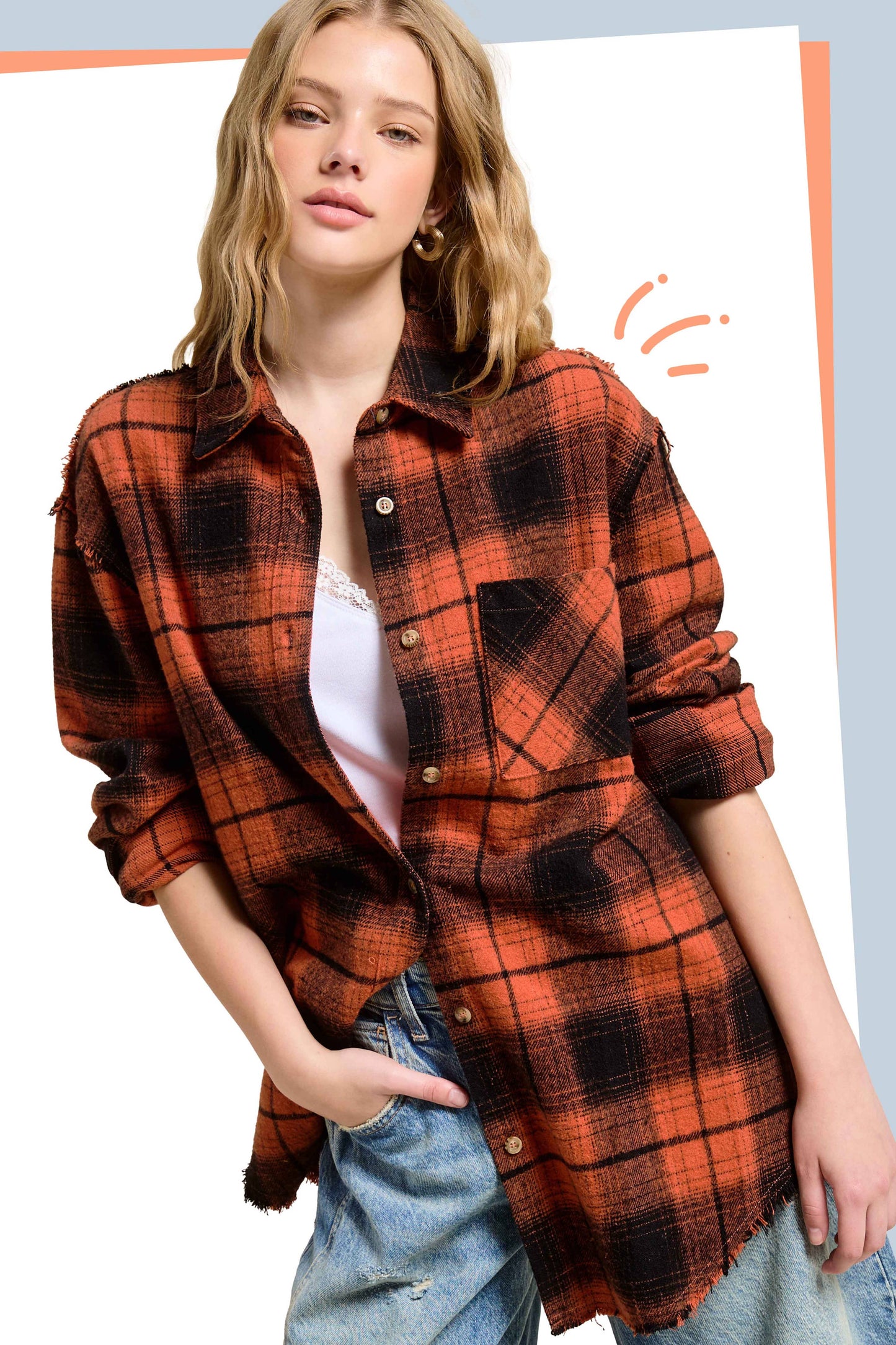 Mineral Washed Button-Down Soft Fabric Plaid Shirts