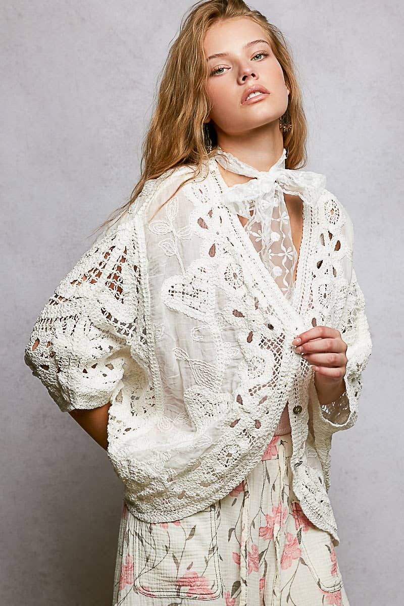 Crochet Cardigan Top
