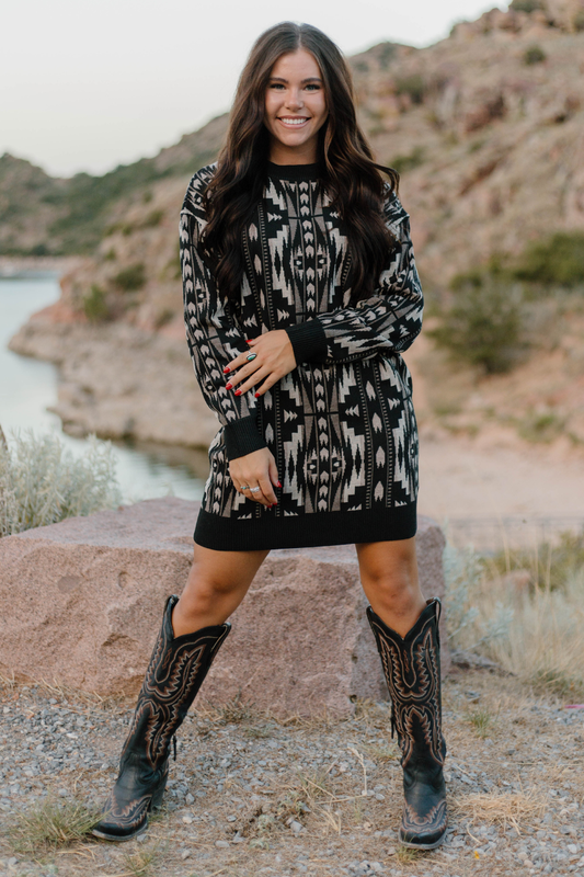 Montana Aztec Sweater dress