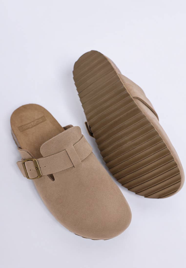 Ratiha Buckle Accent Slip-On Footbed Mules