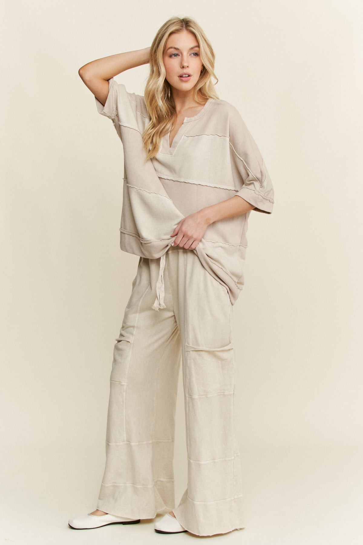 BEST Mineral Wash Wide leg Cropped pants HP5524