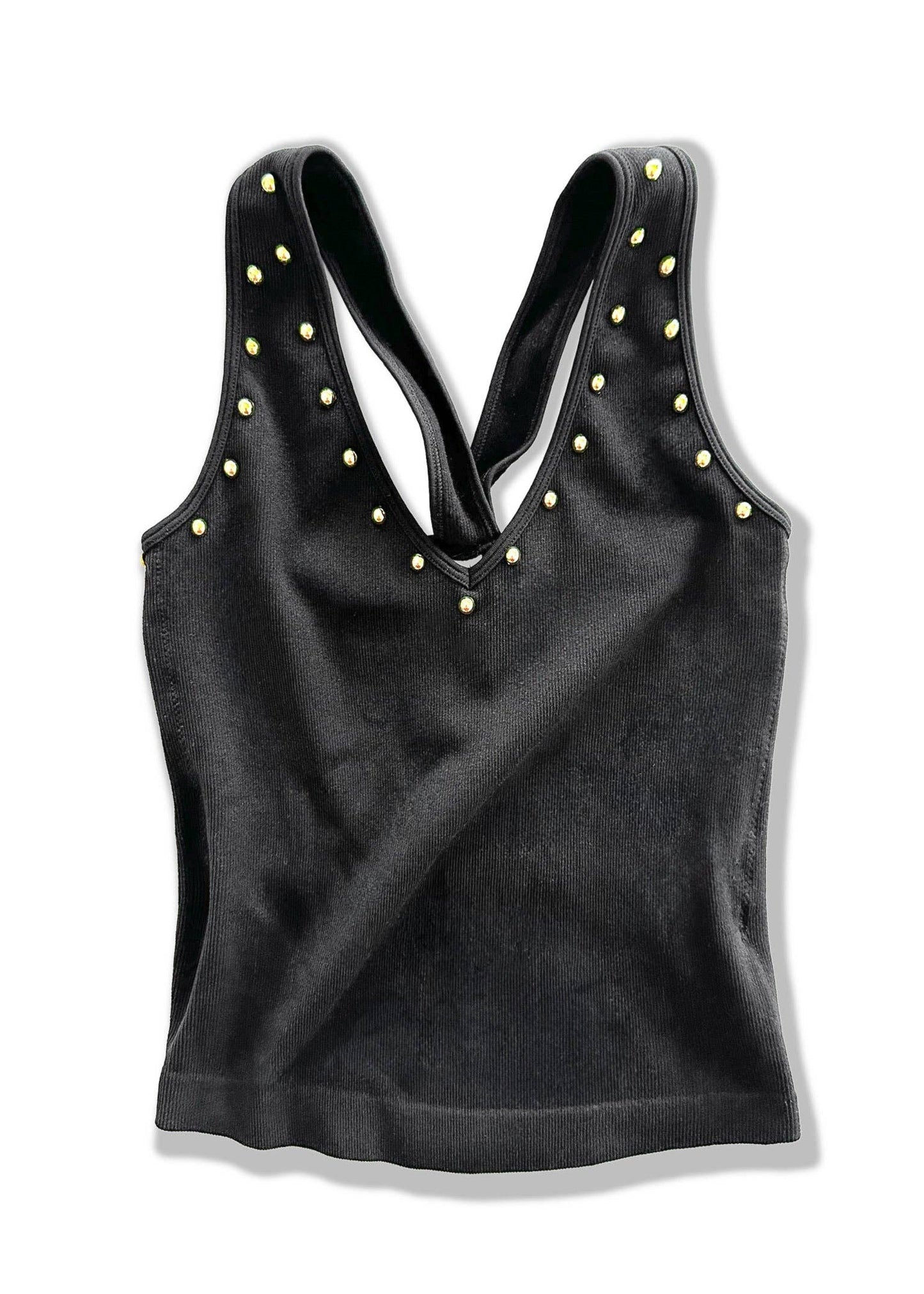 STUDDED BACK SMOOTHING V-NECK BRAMI