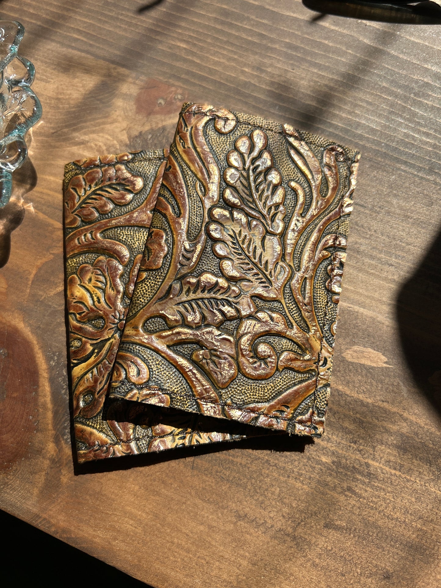 Tan and Gold Leather wallet