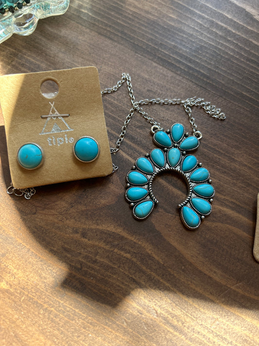 Turquoise Necklace and Earings set