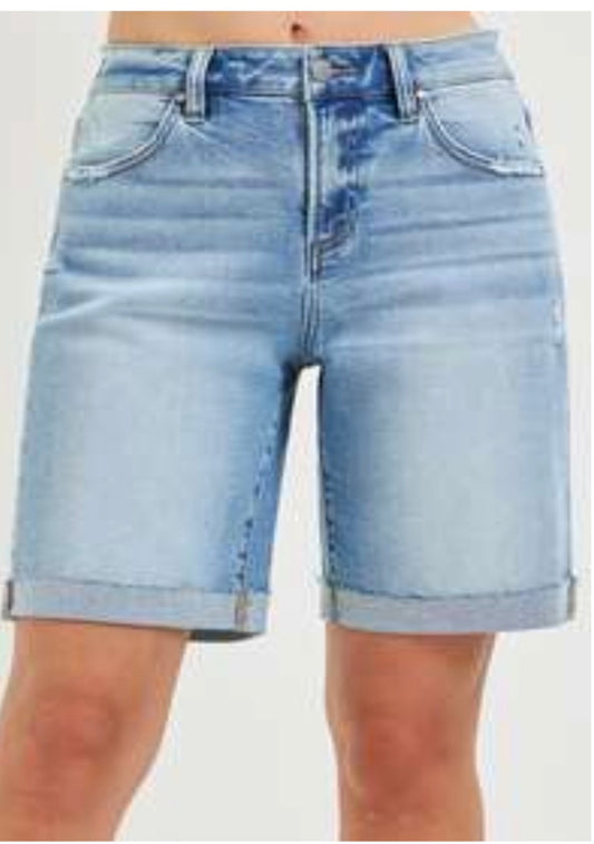Slouchy Cuffed Hem Bermuda Short