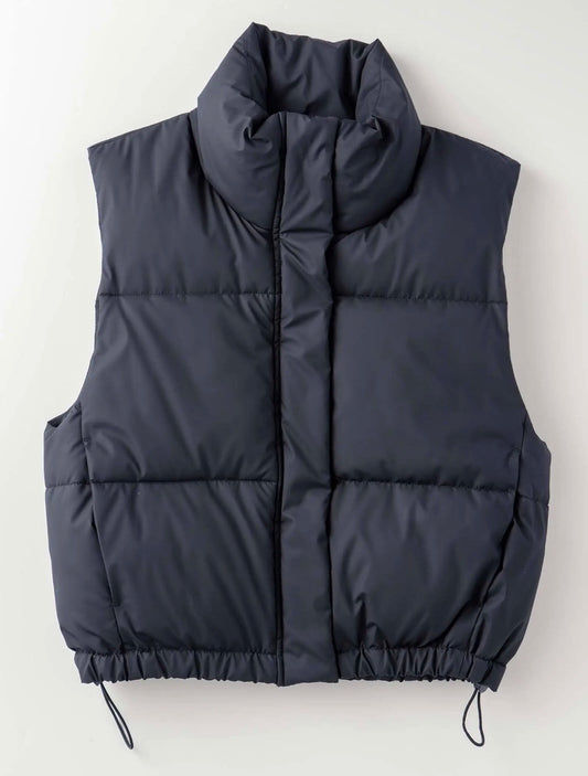 Puffer Down Vest with Adjustable Hem