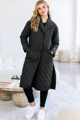 Plus Quilted Long Puffer Jacket