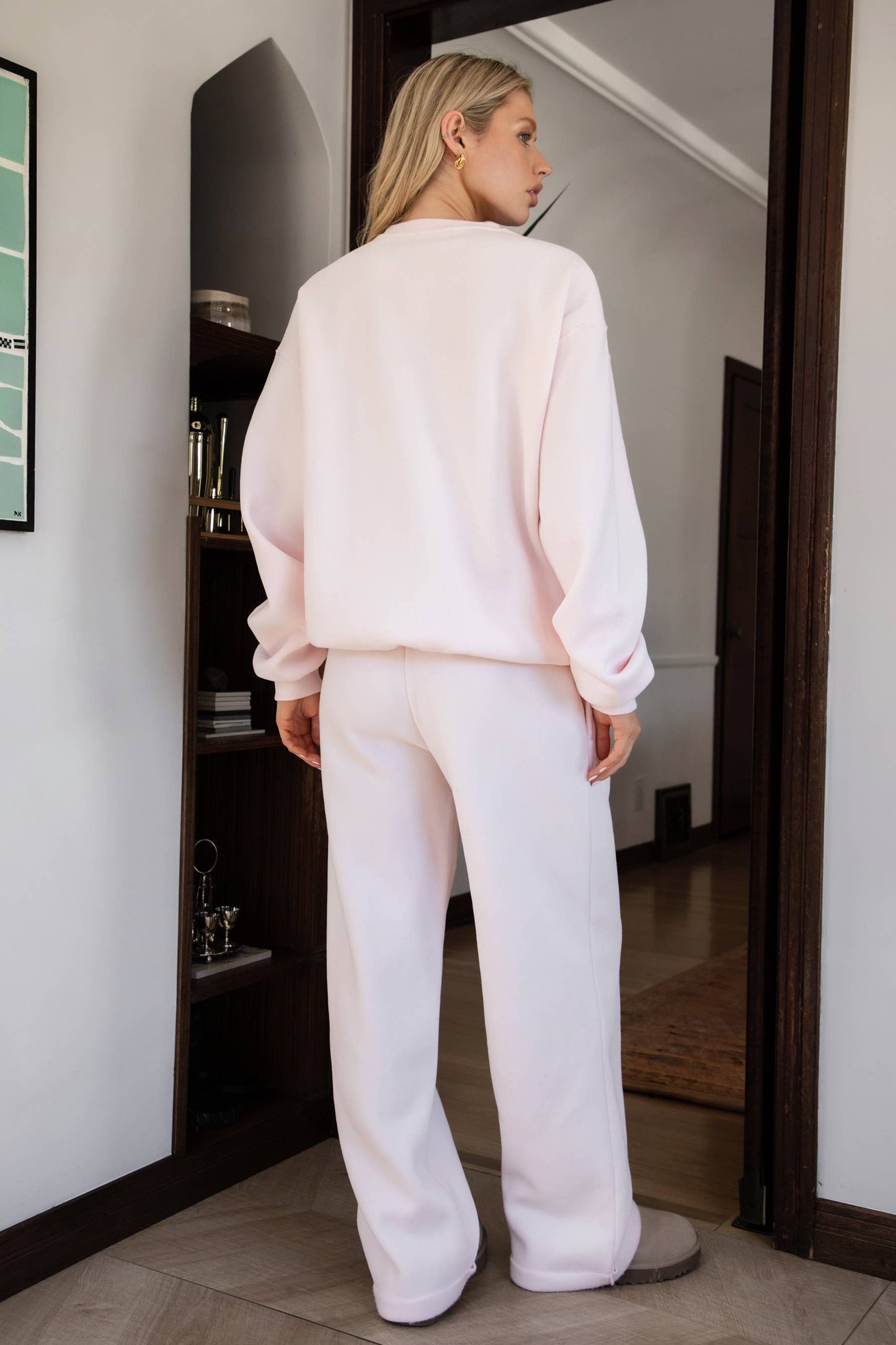 LANI Cloud Fleece Wide Leg Sweatpants Stretch Waist & Pocket